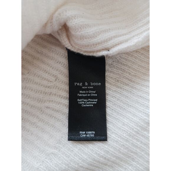 RAG & BONE New York V-neck 100% Cashmere Sweater Ivory Large Capsule Wardrobe - Picture 5 of 7